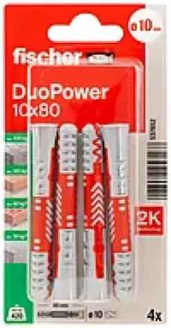 Universalplugg Duopower 10x80 BK 8stk-Fischer Outlet