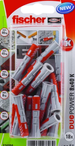 Universalplugg Duopower 8x40 BK 18stk-Fischer Clearance