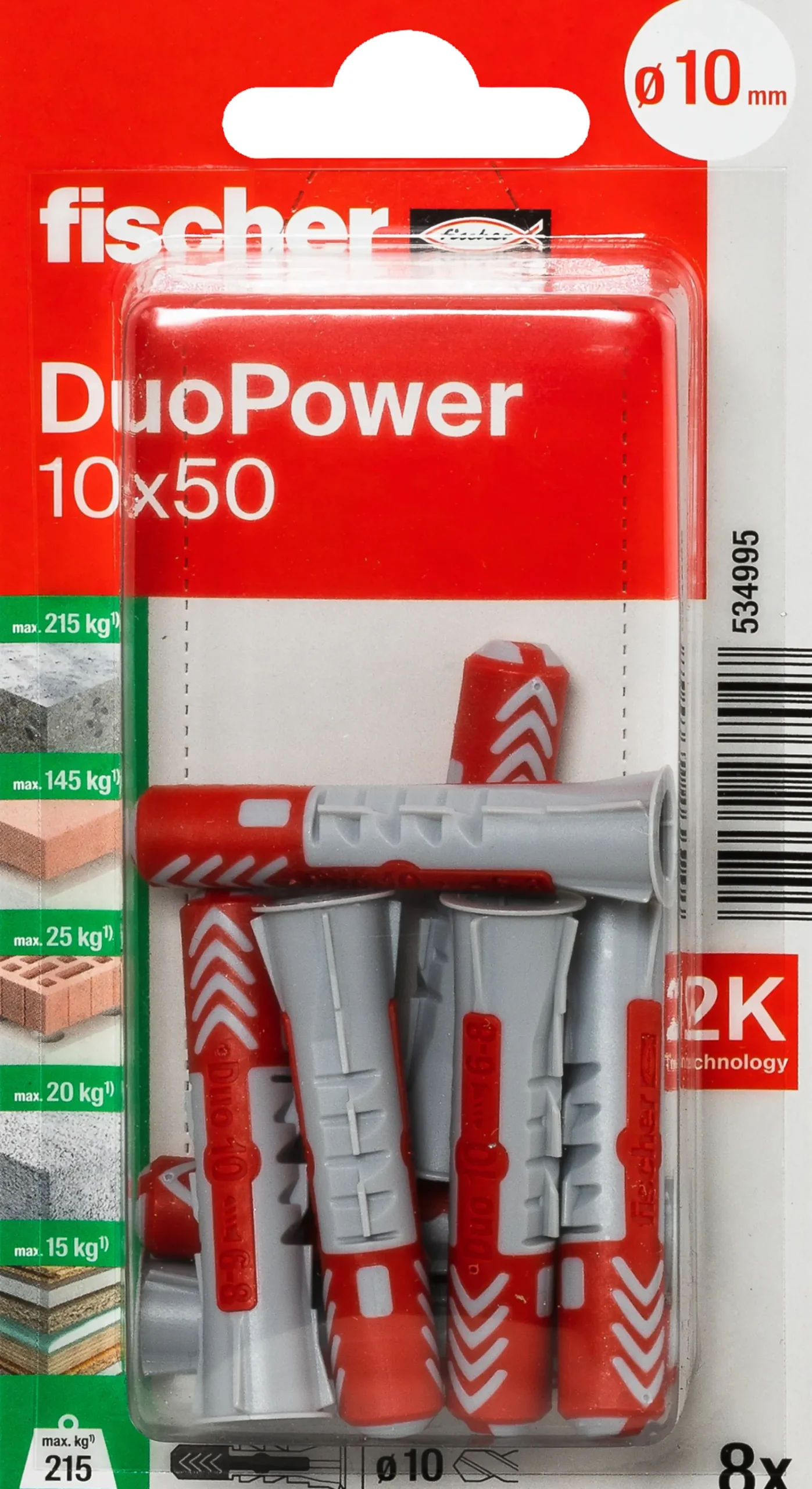 Universalplugg Duopower 10x50 BK 8stk-Fischer Discount