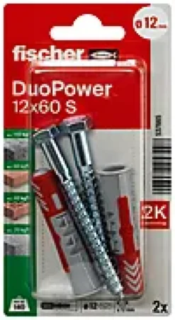 Universalplugg Duopower 12X60 S BK 2stk med sekskantskrue-Fischer Outlet