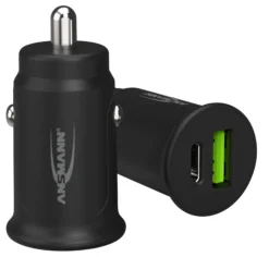 USB-lader til 12V Bil 1xUSB og 1xUSB-C ladeport-Ansmann Hot
