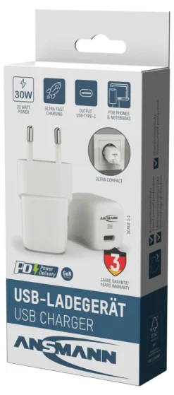 Vegglader hurtig 30W 1xUSB-C-Ansmann Outlet