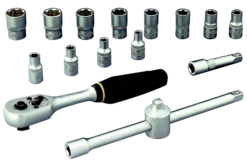 VERKTØYSETT 1/4" 16 DELER-Ironside